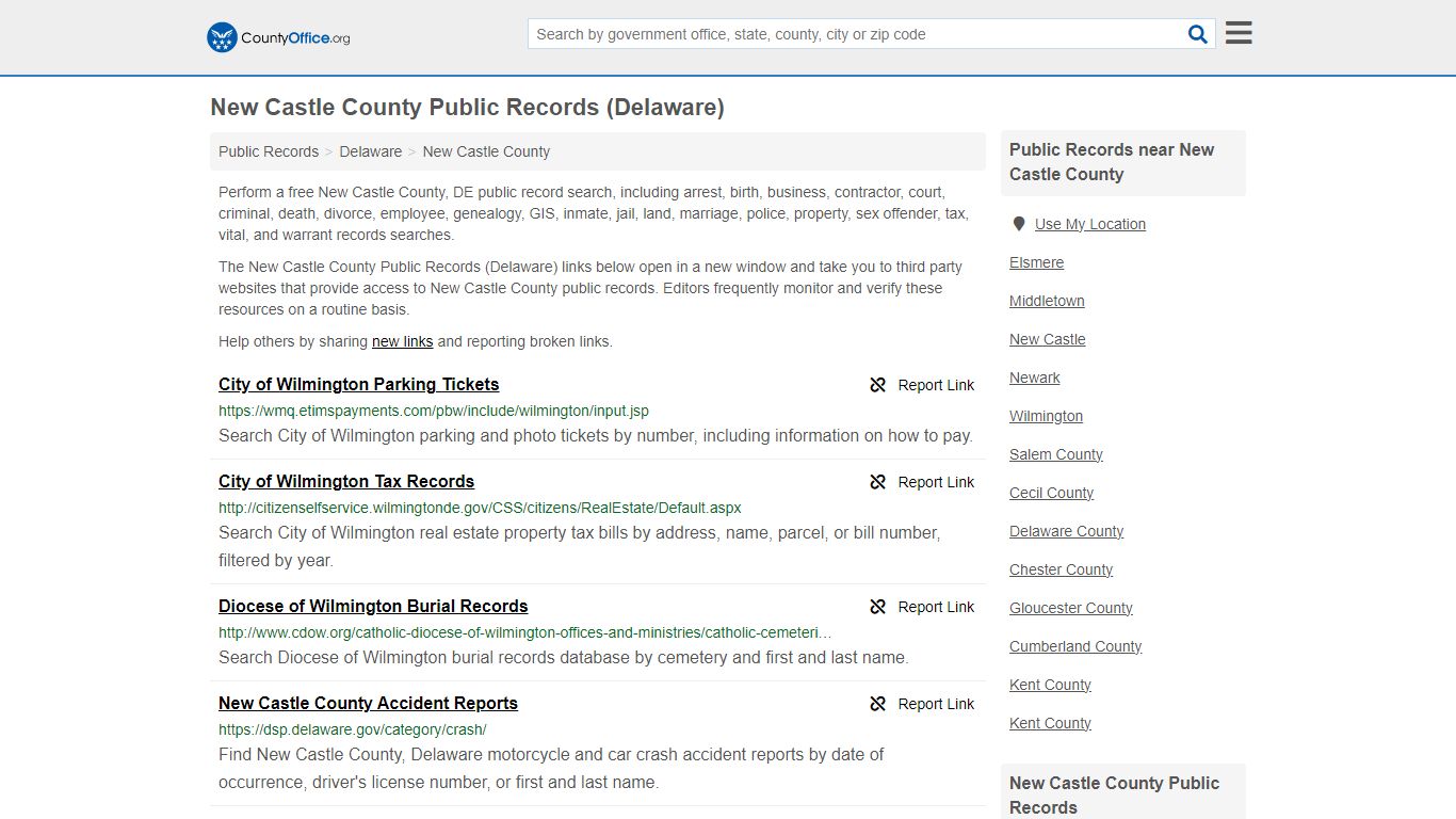 New Castle County Public Records (Delaware) - County Office