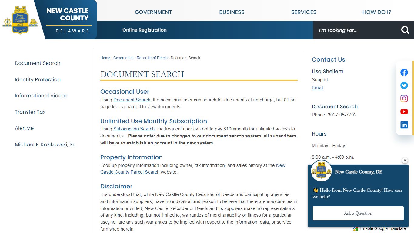 Document Search | New Castle County, DE - Official Website