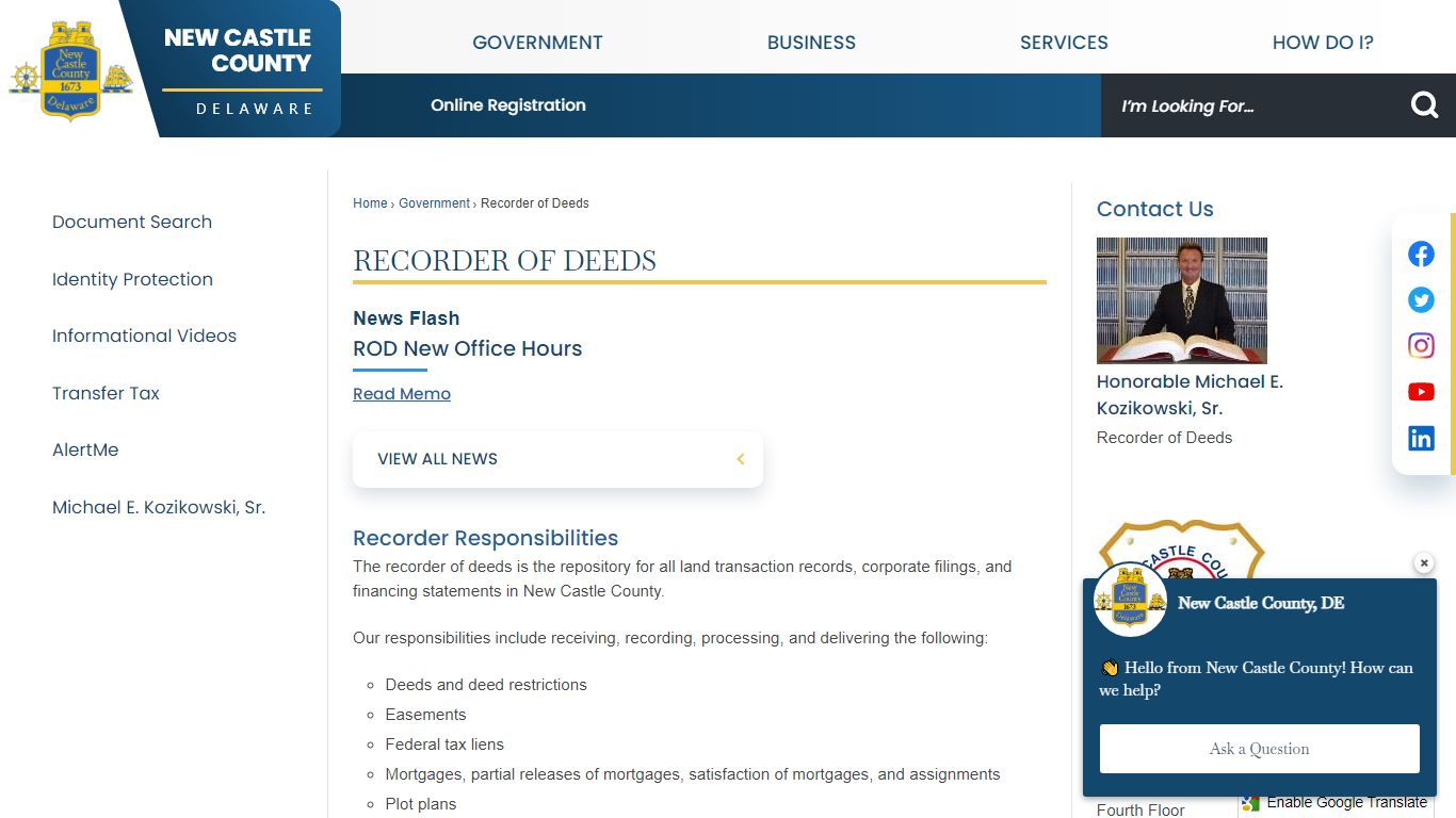 Recorder of Deeds | New Castle County, DE - Official Website