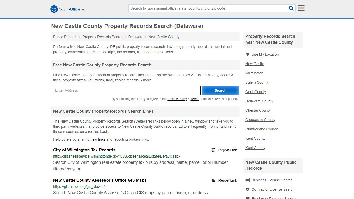 New Castle County Property Records Search (Delaware) - County Office
